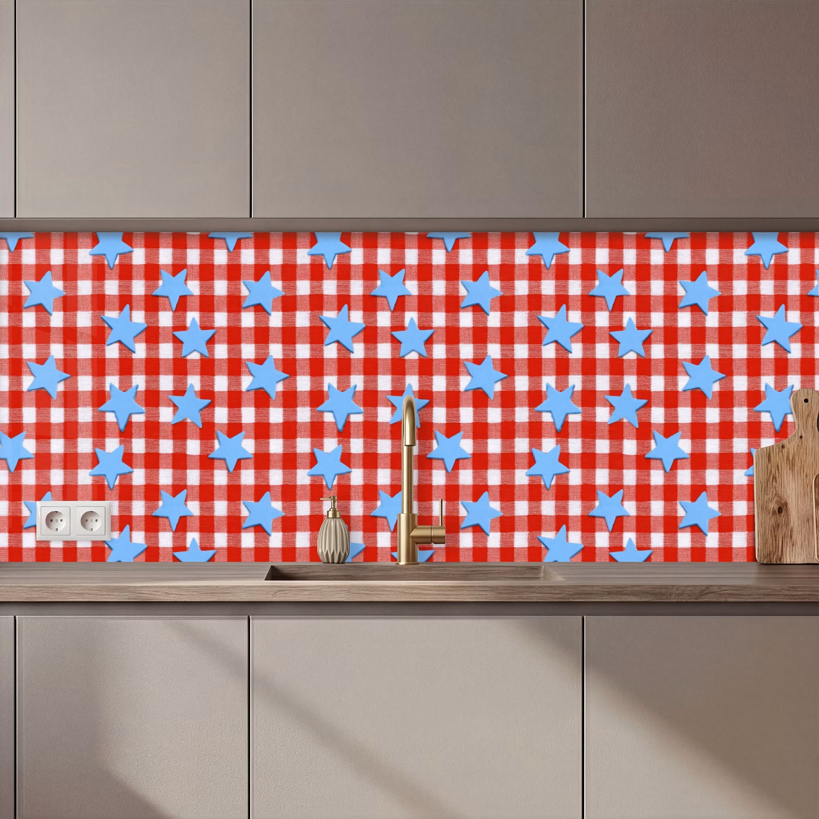 Fond de hotte - Plaid - Étoiles - Rouge — 1