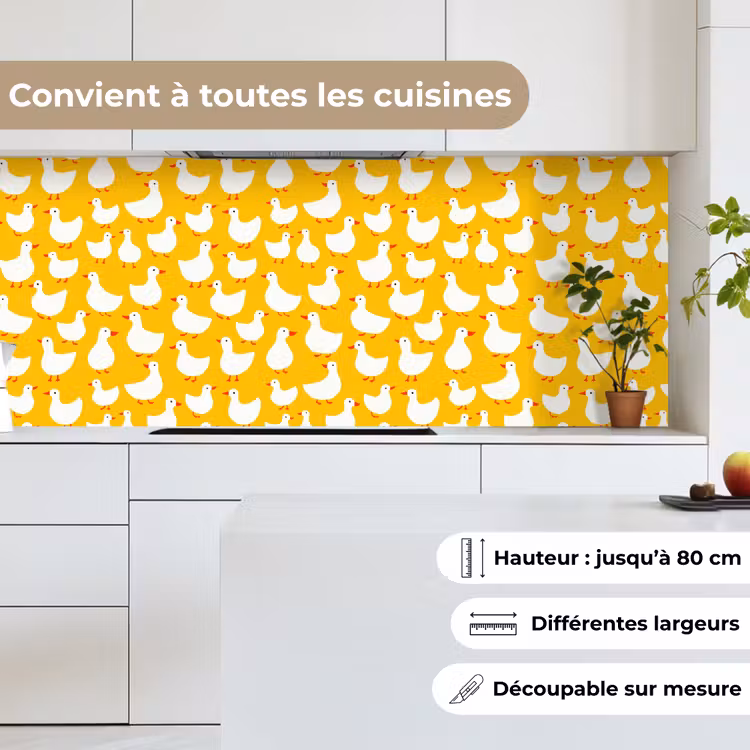 Fond de hotte - Canards - Motif - Jaune — 4