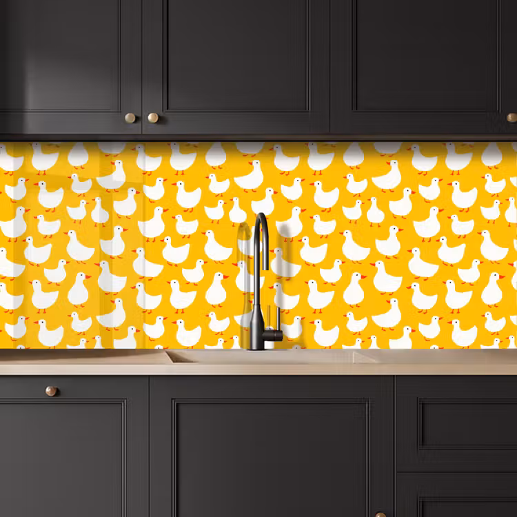 Fond de hotte - Canards - Motif - Jaune — 6