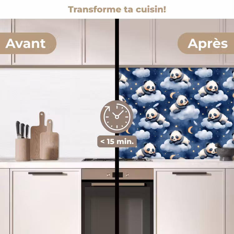 Fond de hotte - Pandas - Dormants - Bleu — 2