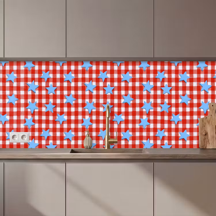 Fond de hotte - Plaid - Étoiles - Rouge — 1