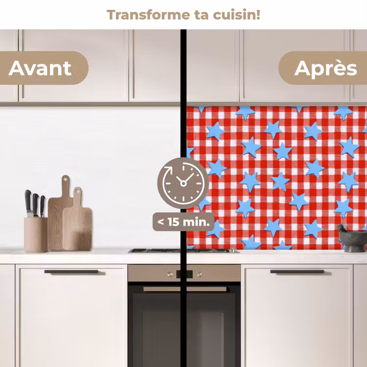 Fond de hotte - Plaid - Étoiles - Rouge — 2