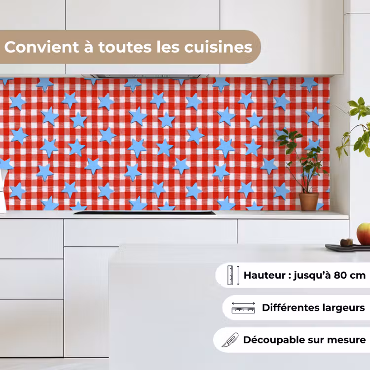 Fond de hotte - Plaid - Étoiles - Rouge — 4