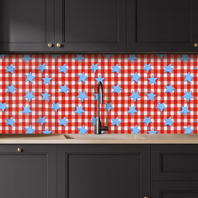 Fond de hotte - Plaid - Étoiles - Rouge — 6