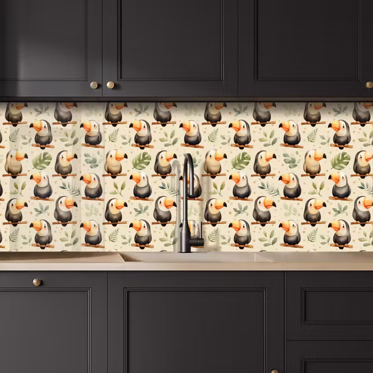 Fond de hotte - Toucans - Exotiques - Colorés — 6