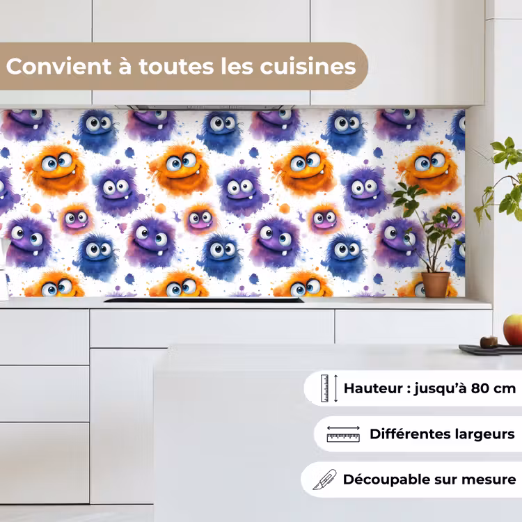 Fond de hotte - Monstres - Aquarelle - Coloré — 4