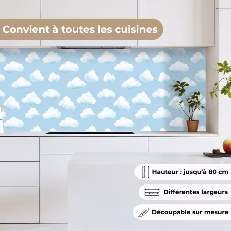 Fond de hotte - Nuages - Illustration - Bleu — 4