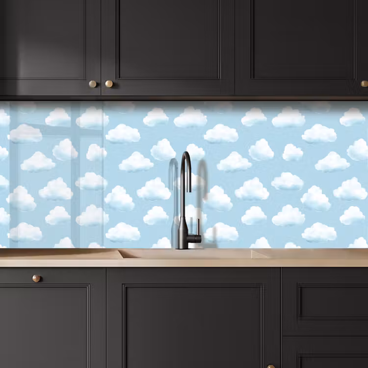 Fond de hotte - Nuages - Illustration - Bleu — 6
