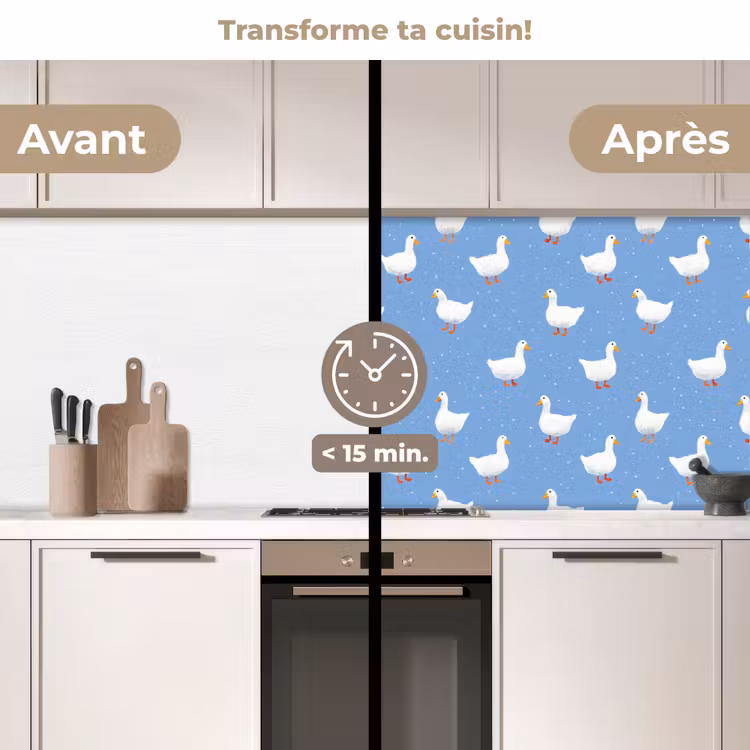 Fond de hotte - Oies - Elégant - Bleu — 2