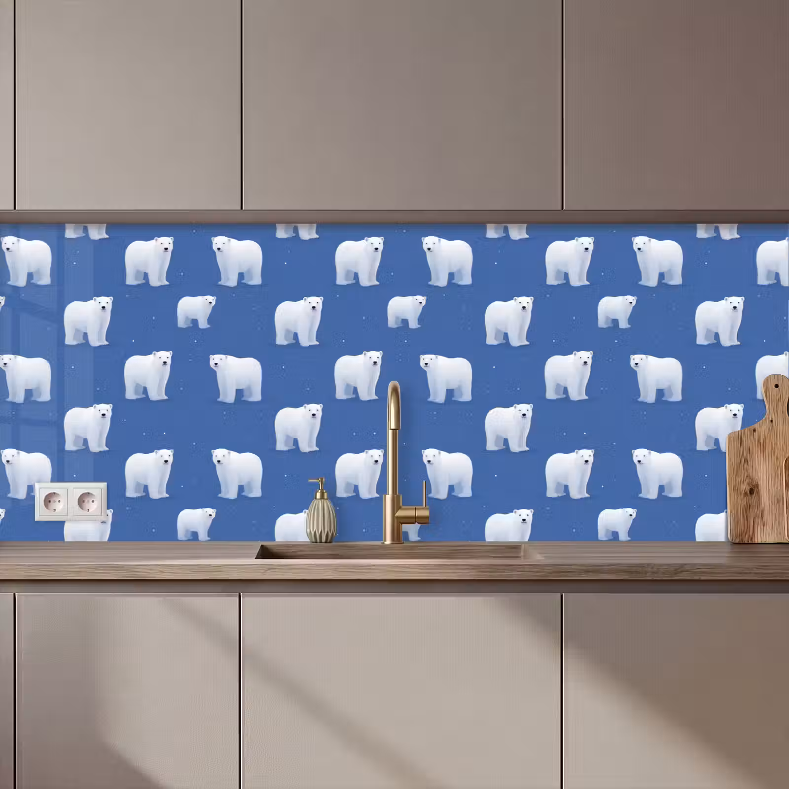 Fond de hotte - Ours polaire - Motif - Bleu — 1
