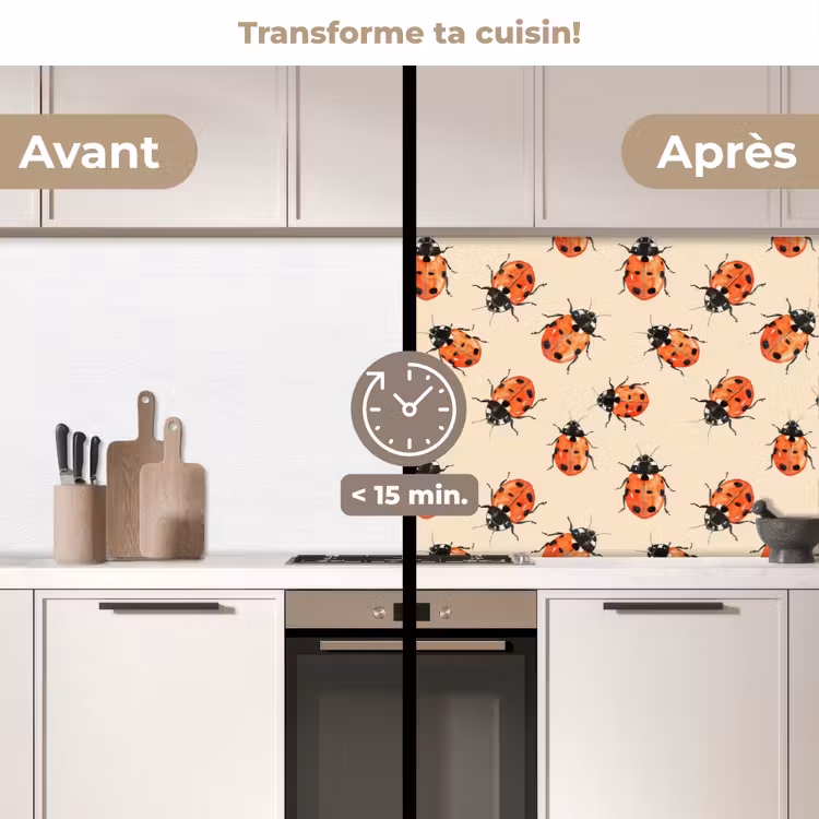 Fond de hotte - Coccinelles - Motif - Rouge — 2