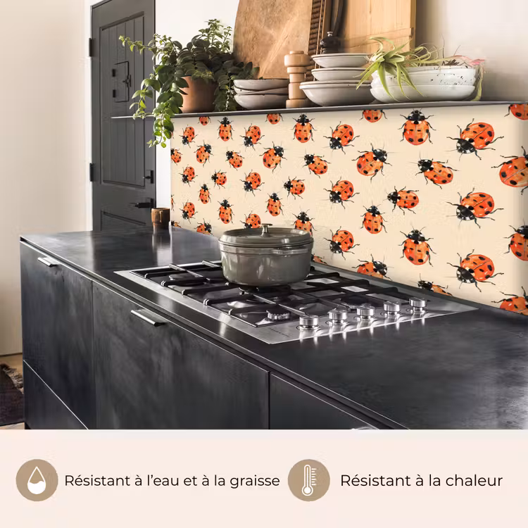Fond de hotte - Coccinelles - Motif - Rouge — 3