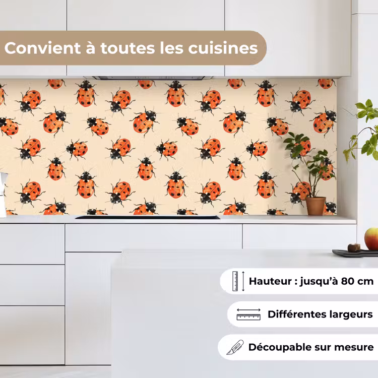Fond de hotte - Coccinelles - Motif - Rouge — 4
