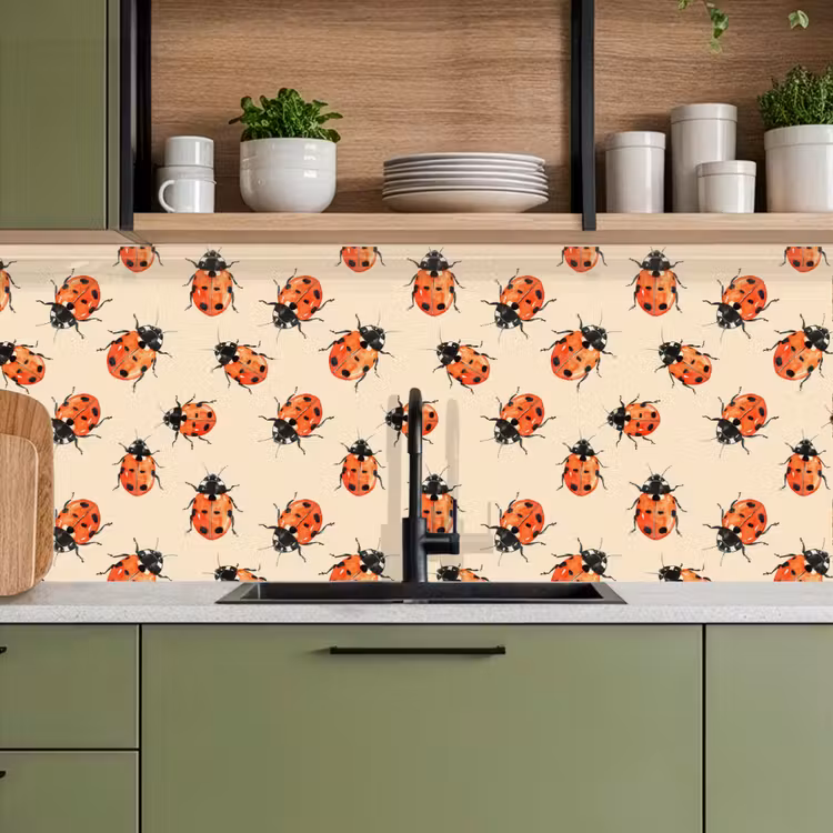 Fond de hotte - Coccinelles - Motif - Rouge — 5