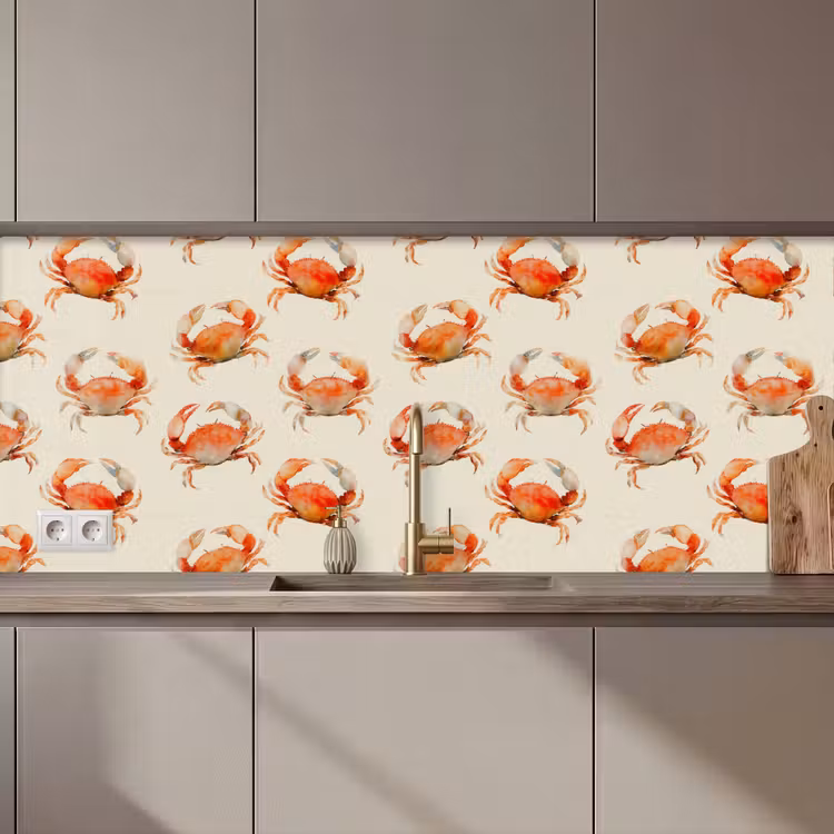 Fond de hotte - Crabes - Motif - Orange — 1