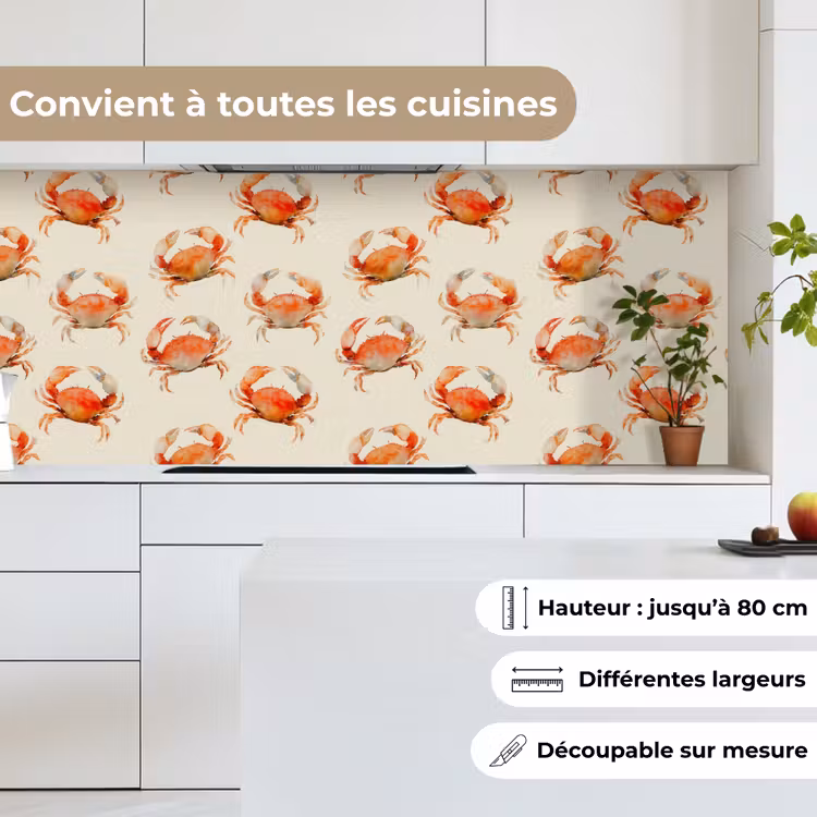 Fond de hotte - Crabes - Motif - Orange — 4