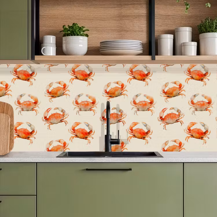 Fond de hotte - Crabes - Motif - Orange — 5