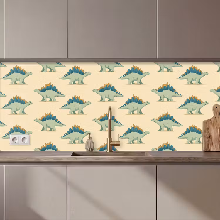 Fond de hotte - Dino - Motif - Vert — 1