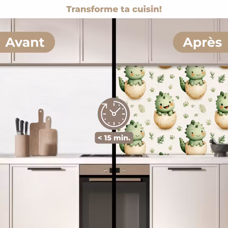 Fond de hotte - Dino - Œufs - Vert — 2