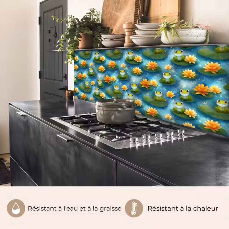 Fond de hotte - Grenouille - Lys - Vert — 3