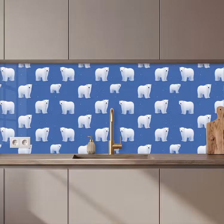 Fond de hotte - Ours polaire - Motif - Bleu — 1