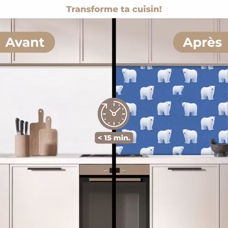 Fond de hotte - Ours polaire - Motif - Bleu — 2