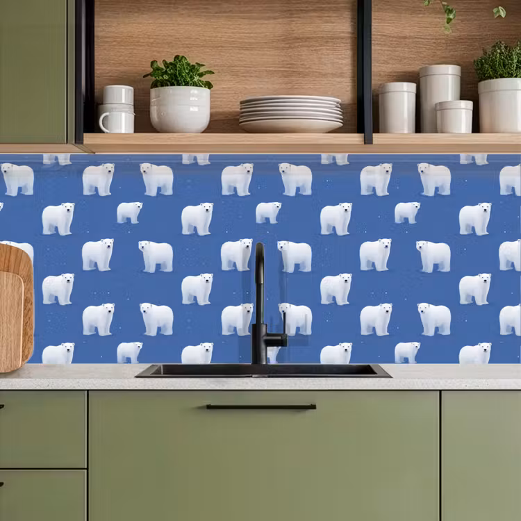 Fond de hotte - Ours polaire - Motif - Bleu — 5