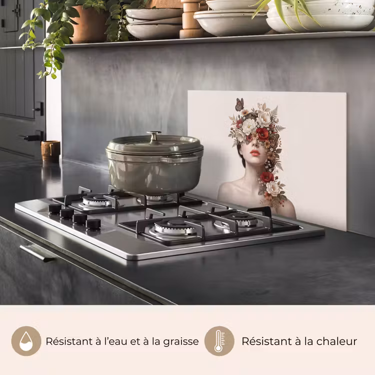 Fond de hotte - Portrait - Fleurs - Crémé — 2