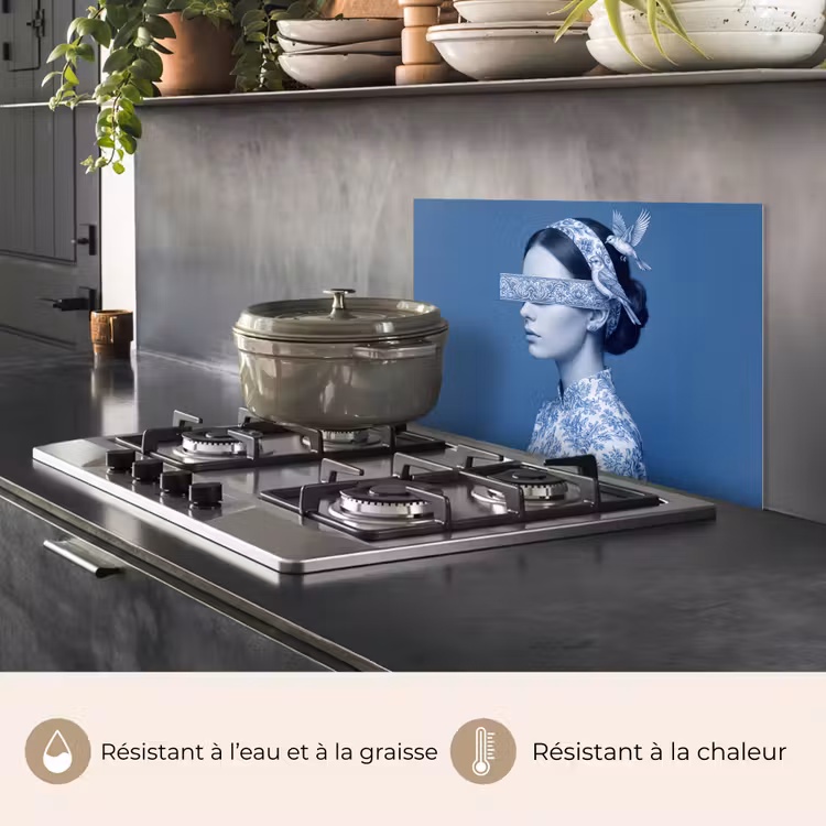 Fond de hotte - Portrait - Classique - Blanc - Bleu — 2