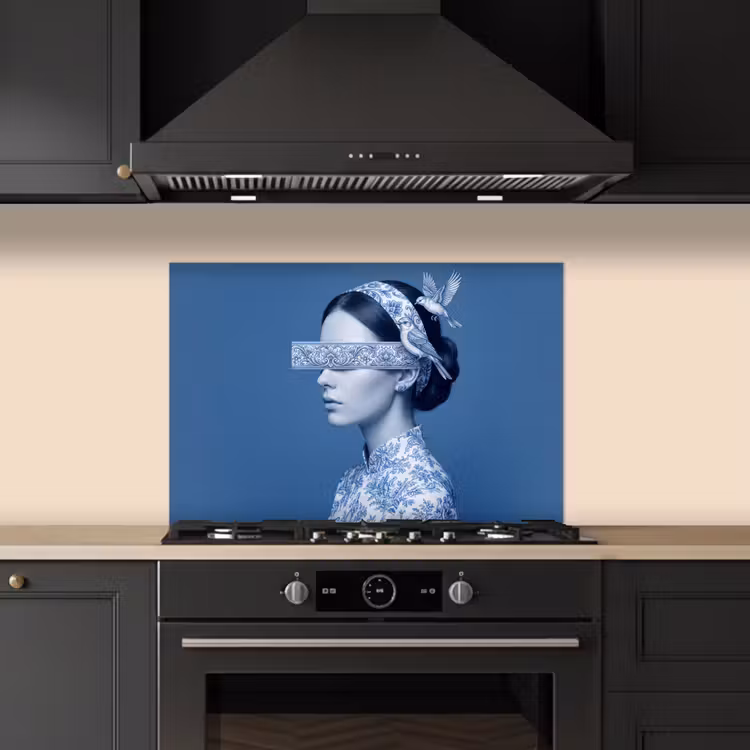 Fond de hotte - Portrait - Classique - Blanc - Bleu — 5