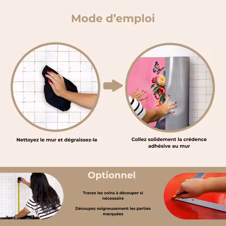 Fond de hotte - Visage de femme - Papillons - Coloré — 6