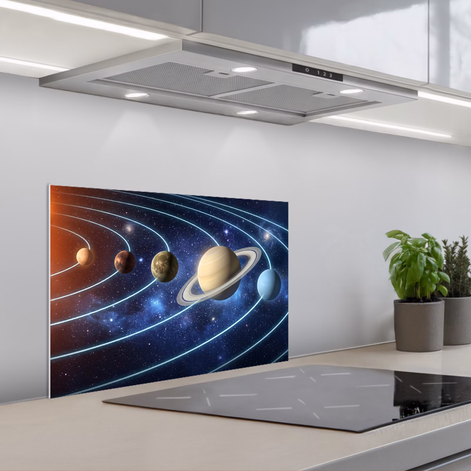 Fond de hotte - Espace - Système solaire - Bleu — 1