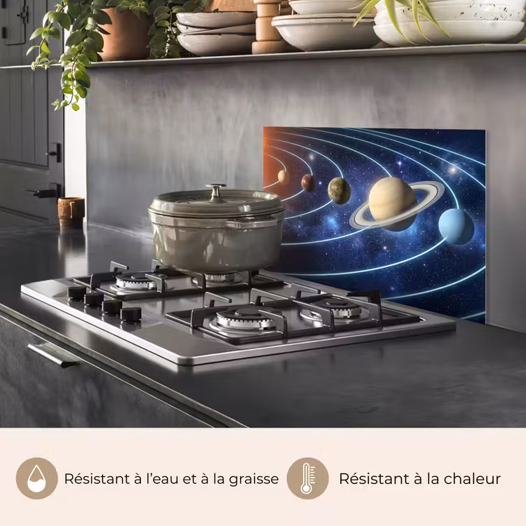 Fond de hotte - Espace - Système solaire - Bleu — 2