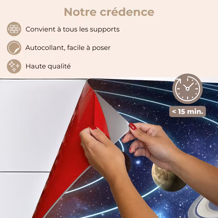 Fond de hotte - Espace - Système solaire - Bleu — 4