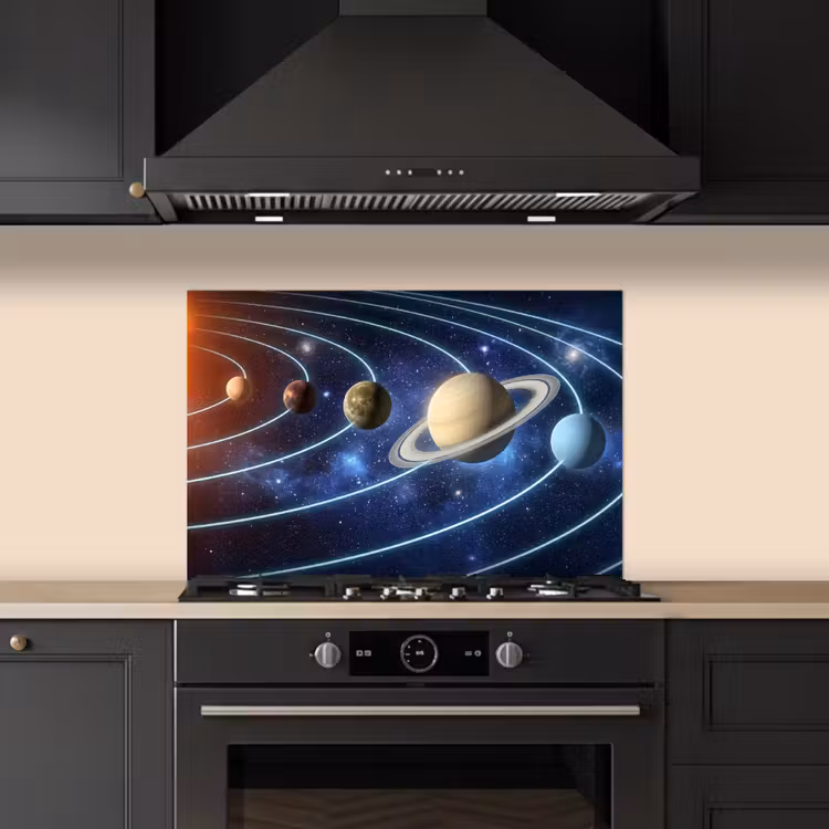Fond de hotte - Espace - Système solaire - Bleu — 5