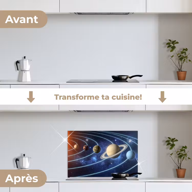 Fond de hotte - Espace - Système solaire - Bleu — 7