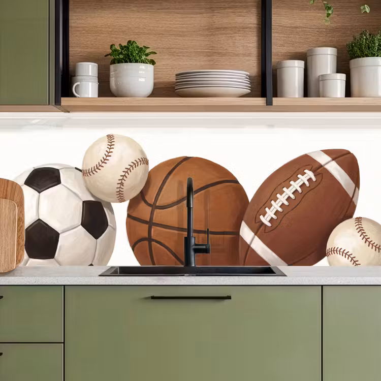 Fond de hotte - Sport - Ballons - Illustration — 5