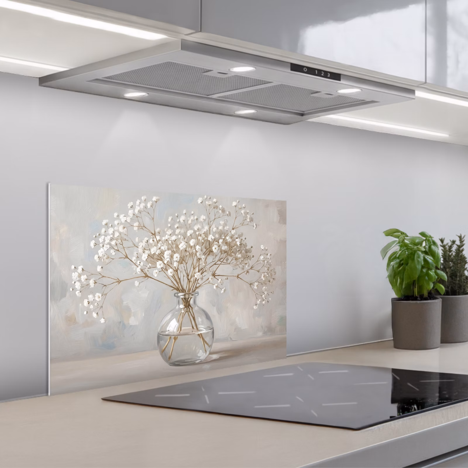 Fond de hotte - Vase - Plasterwort - Blanc — 1