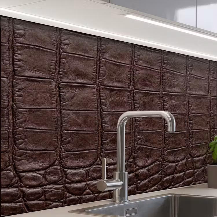 Crédence cuisine - Crocodile - Cuir - Marron — 1