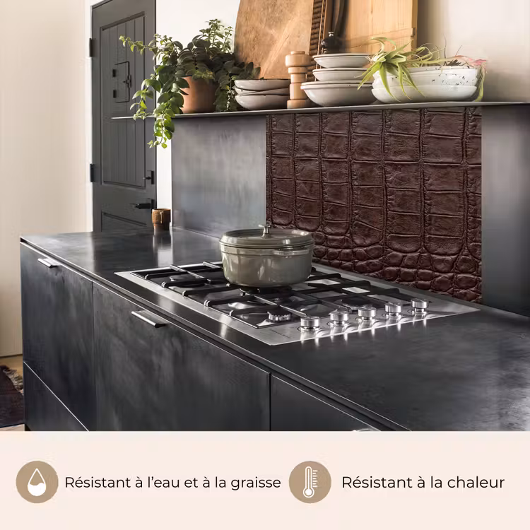 Crédence cuisine - Crocodile - Cuir - Marron — 4