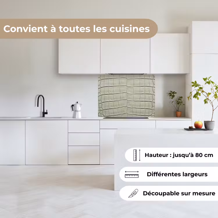 Crédence cuisine - Cuir de crocodile - Écailles - Vert — 6