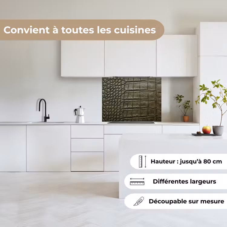 Crédence cuisine - Cuir de crocodile - Texturé - Vert — 6