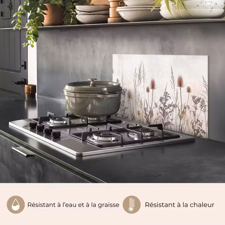 Fond de hotte - Fleurs des prés - Design - Sépia — 2