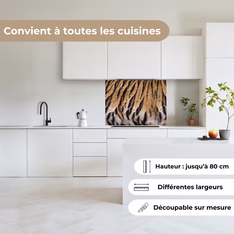 Crédence cuisine - Fourrure de tigre - Classic - Noir — 6
