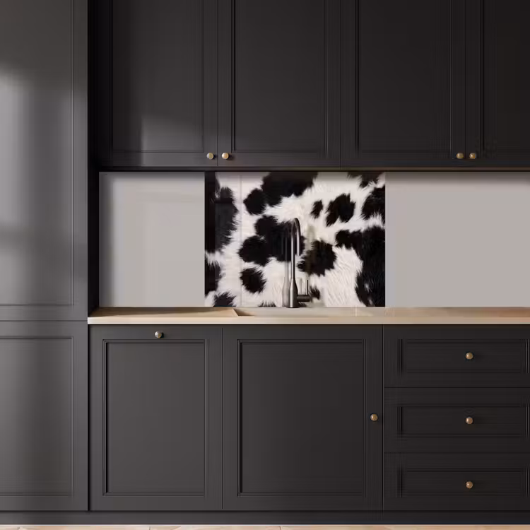 Crédence cuisine - Fourrure - Texture - Noir - Blanc — 5