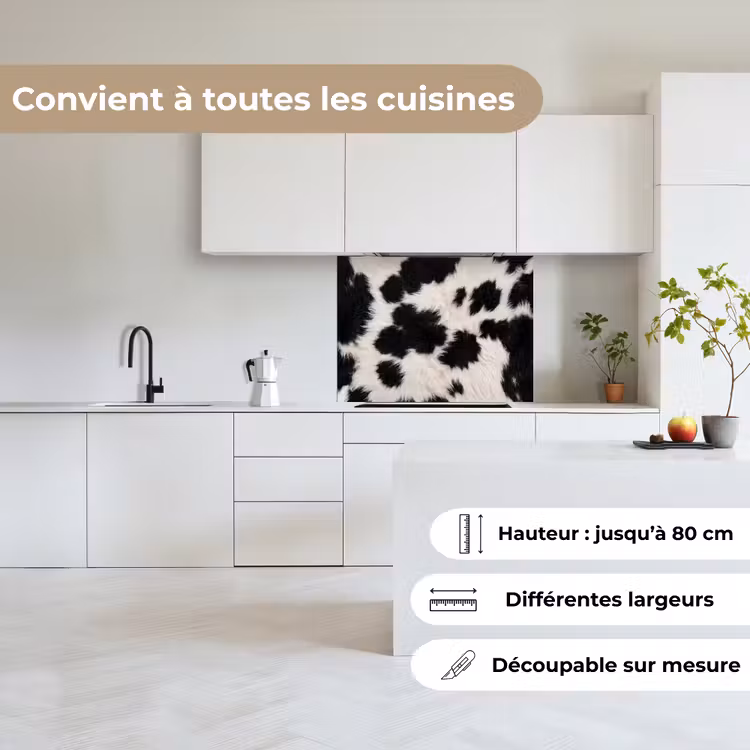 Crédence cuisine - Fourrure - Texture - Noir - Blanc — 6