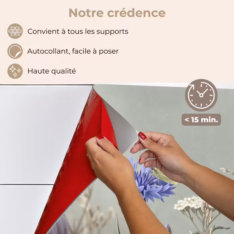 Fond de hotte - Papillons - Fleurs sauvages - Illustration - Coloré — 4