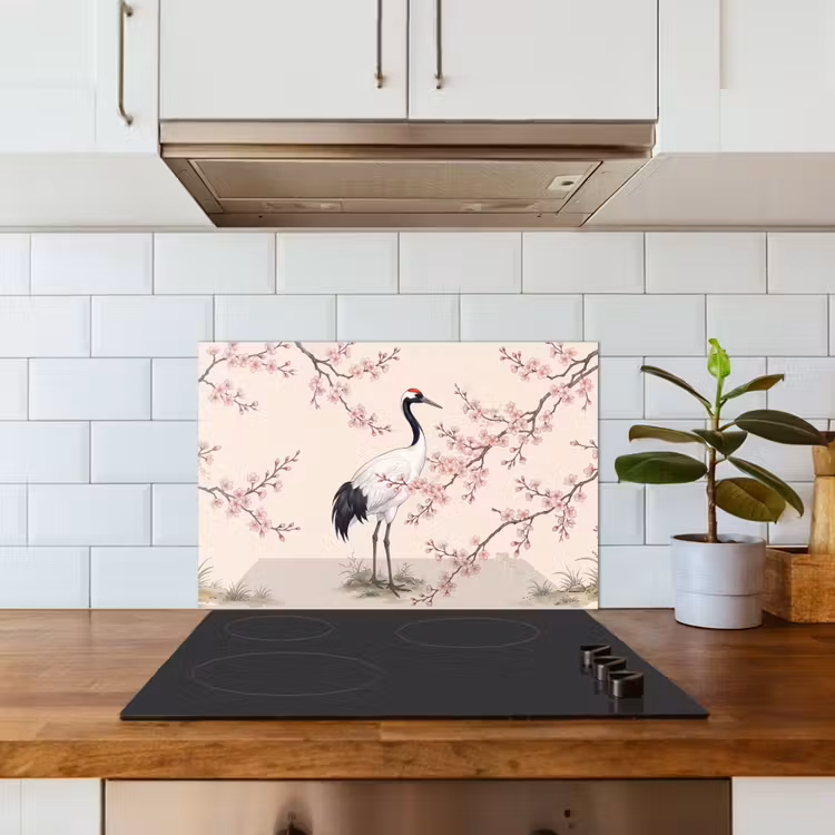 Fond de hotte - Asiatique - Grue - Beige — 3