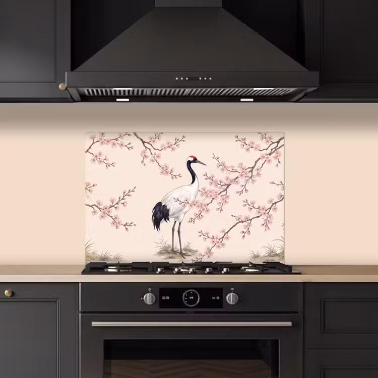 Fond de hotte - Asiatique - Grue - Beige — 5
