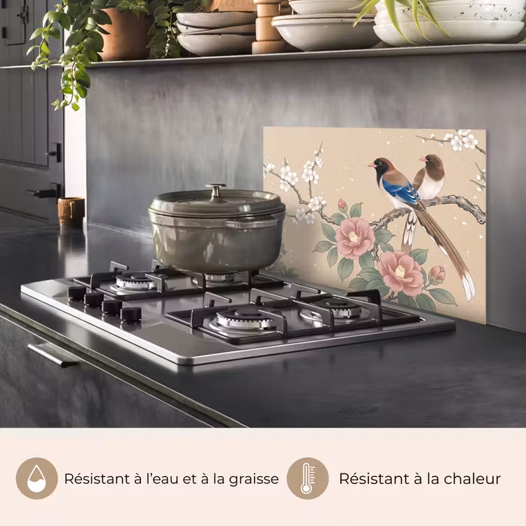 Fond de hotte - Fleurs - Oiseaux - Fleurs — 2